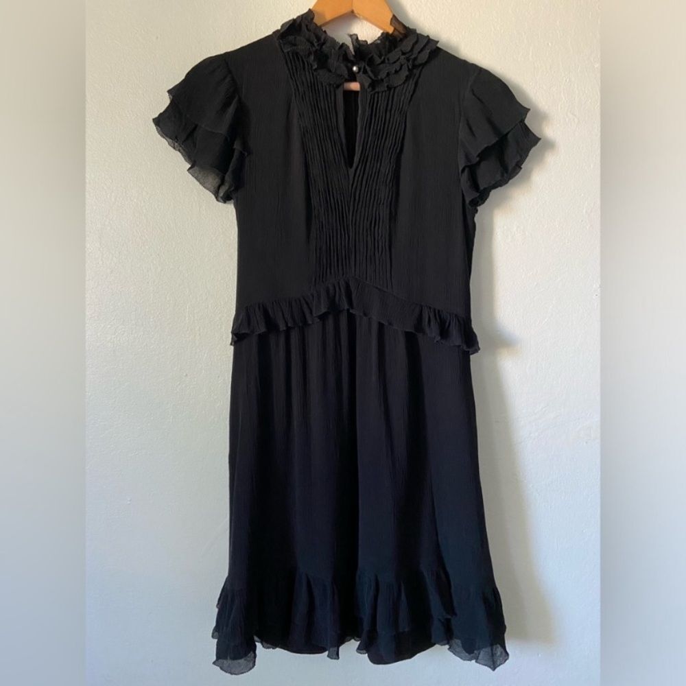 Banana Republic Heritage Pleated Ruffle Neck Dress - Picture 3 of 14